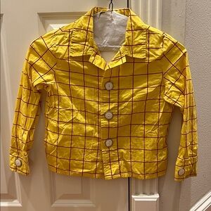 Disney Store Toy Story Woody Yellow Checkered Button-Up Shirt Costume 6